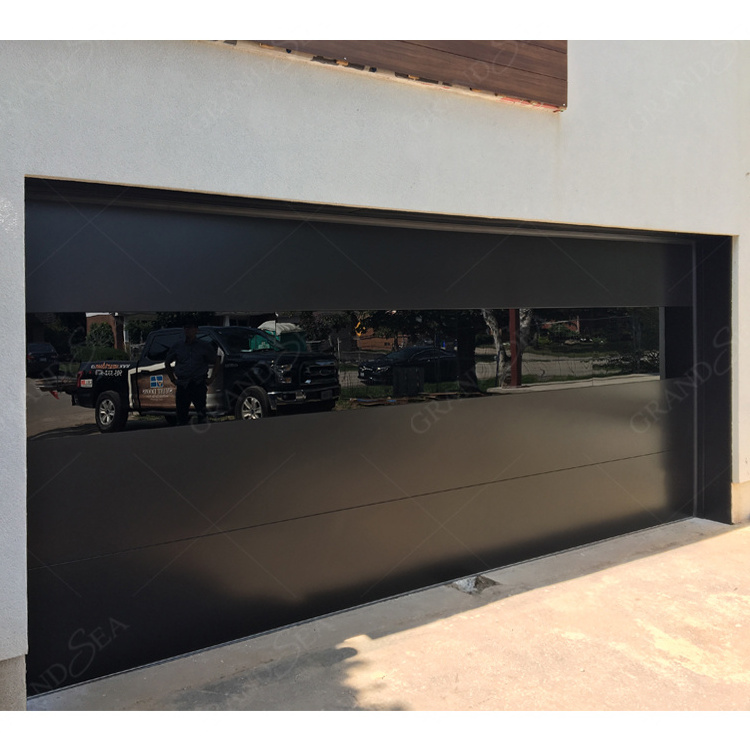 Competitive Price Vertical Bifold Garage Doors Galvanized Steel Black Garage Door 8x7 Panel Overhead garage screen door