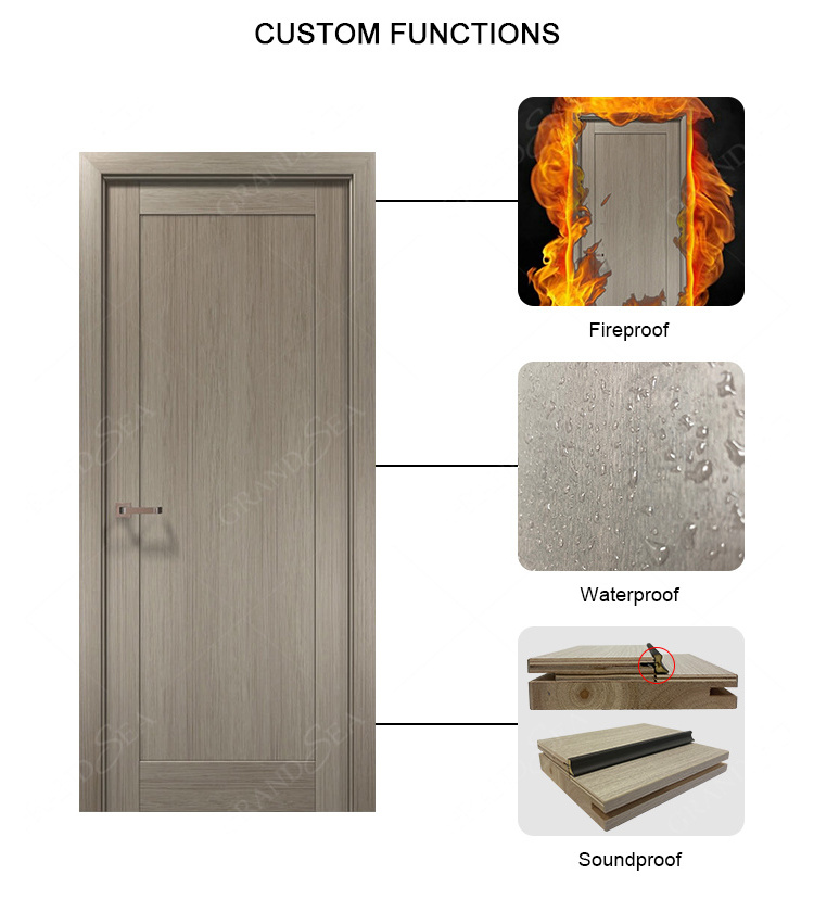 Latest Design Soundproof Wooden Doors Design Interior Door Solid Wooden PVC MDF doors