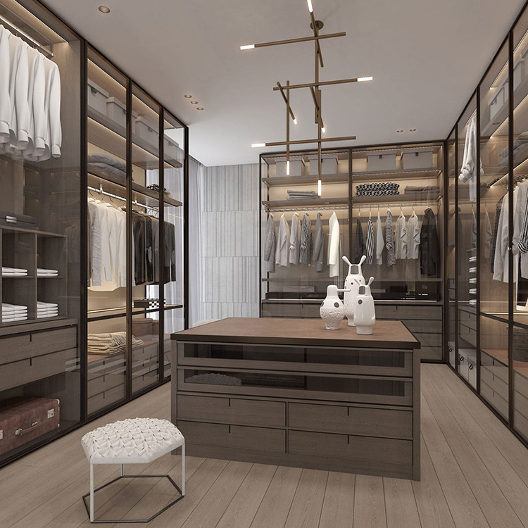 Iron design modern wardrobe in the wall sliding mirror wardrobe design glass walk in closet posh walk in closet