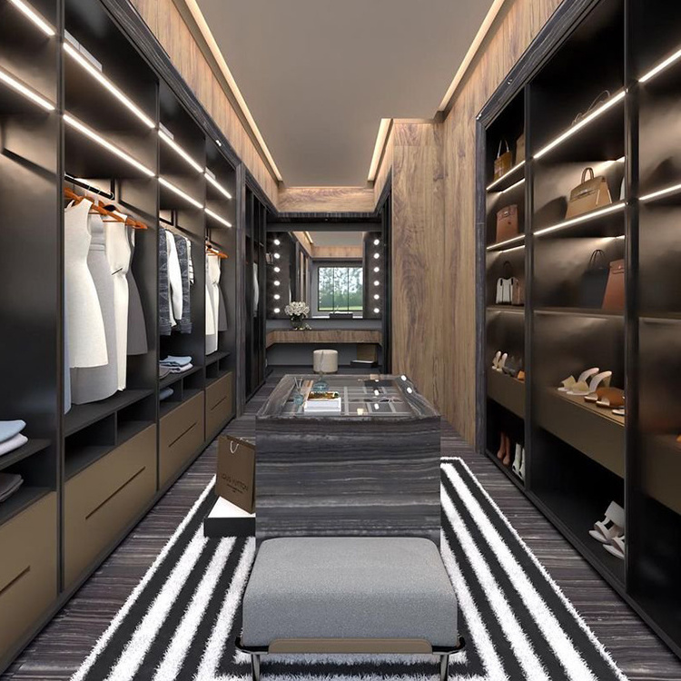 Design wall wardrobes bedroom closet wardrobe modern wooden dressing room walk in closet contemporary walk in closet slotted