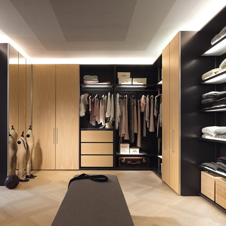 Design wall wardrobes bedroom closet wardrobe modern wooden dressing room walk in closet contemporary walk in closet slotted