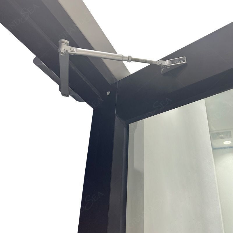 Italian Single Restaurant Door Closer Front Black Double Glass Entry Swing Aluminum Commercial Door For Sale