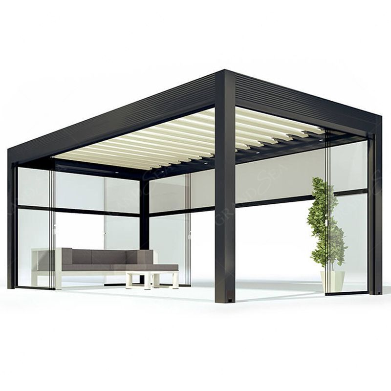 Pergola Aluminum Outdoor Motorized Louver Retractable Roof Pergola Exterior 6*3m Dossel & Gazebo &Pergola