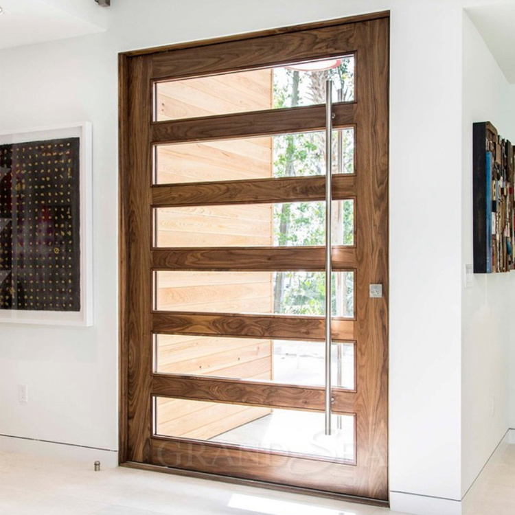 small glass panel  wood  high quality villa entrance  30 x 80 pivot bedroom door french  front door