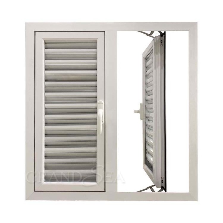 blind inside upvc  dust proof security proof solar glazing small glass louver aluminum window with aluminum panel