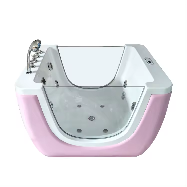 Freestanding Installation baby spa equipment white bathtub for Children and kids baby soaking bathtub