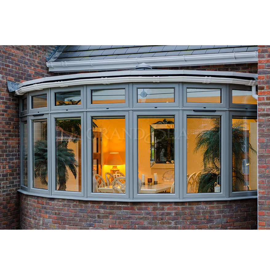 Wholesale Patio Irregular Shape Bay Windows Double Glaze Aluminum Casement Window For Balcony