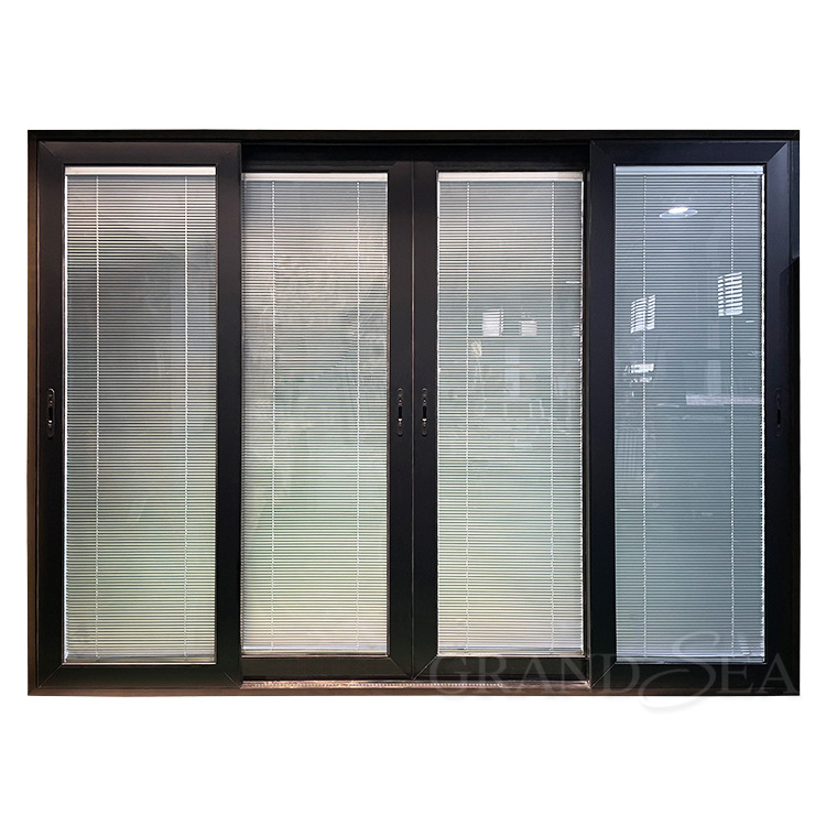 High Quality Pivot Glass Aluminum Blinds Shutter  Interior Noiseless Sliding Door Price Philippines