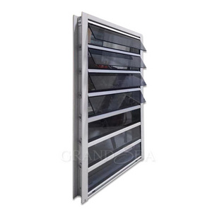 European Modern Ventilation Grill Bathroom Internal Shutters Aluminum Blades Glass Louvre Windows For House