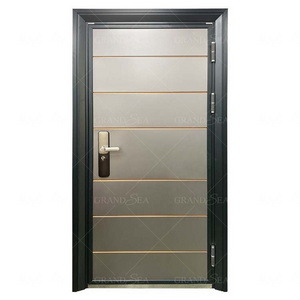 Front low price metal decorative ghana steel security door with 2 locks