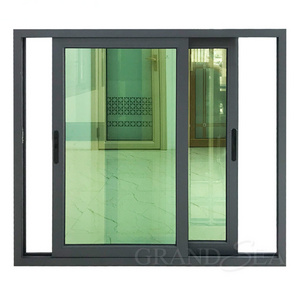 Matt black powder coated aluminum sliding doors & windows with bar lock