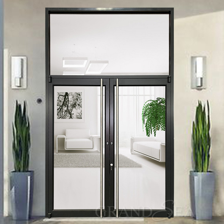 High-quality sample aluminum inside swing single doors with clear tempered glasses