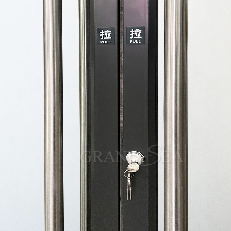 High-quality sample aluminum inside swing single doors with clear tempered glasses