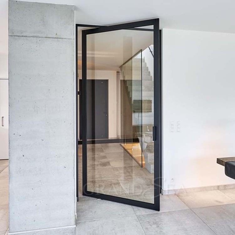 Low price  Modern office door  heavy duty aluminum pivot  glass door design