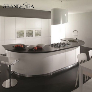 Free design china made modern design fiberglass kitchen cabinet curved classic kitchen cabinets