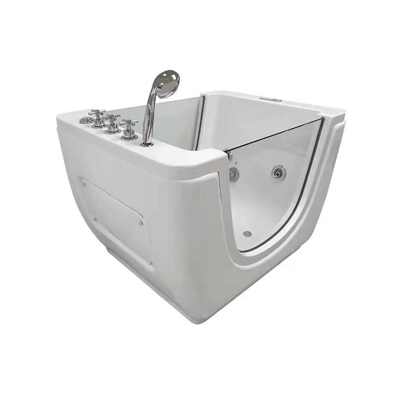 Freestanding Installation baby spa equipment white bathtub for Children and kids baby soaking bathtub