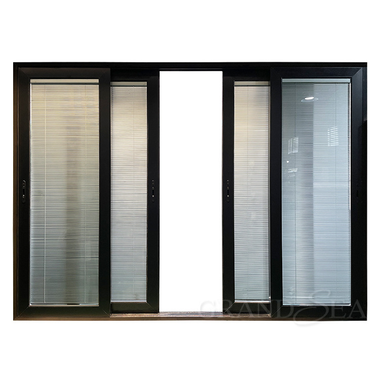 High Quality Pivot Glass Aluminum Blinds Shutter  Interior Noiseless Sliding Door Price Philippines