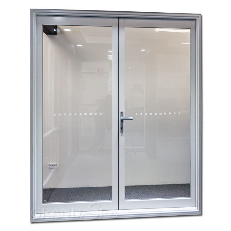 Modern office aluminum alloy internal double single swing aluminum glass doors with windows