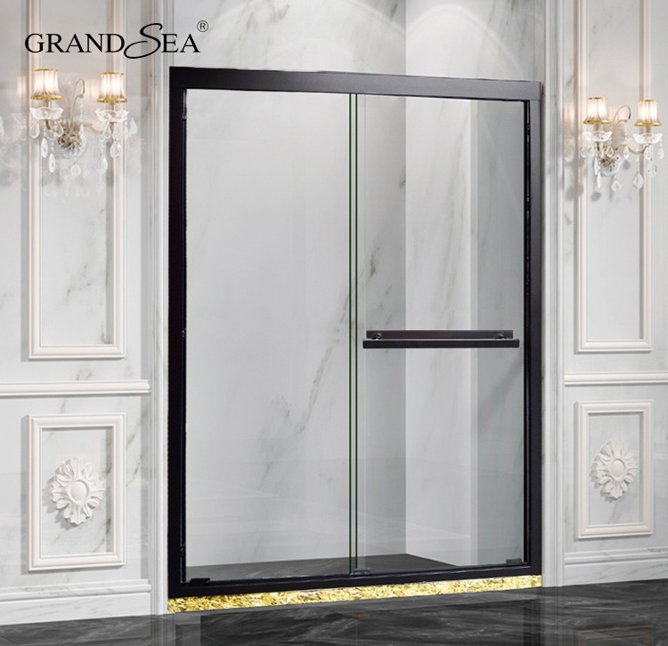 wholesale aluminum frame shower room enclosure hardware double bypass bath glass shower door