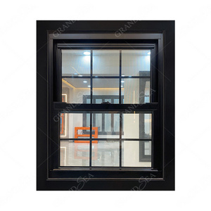 Modern Security Tempered Glass Hung Window Grill Design Aluminum Alloy Frame Top Hung Windows For Residence