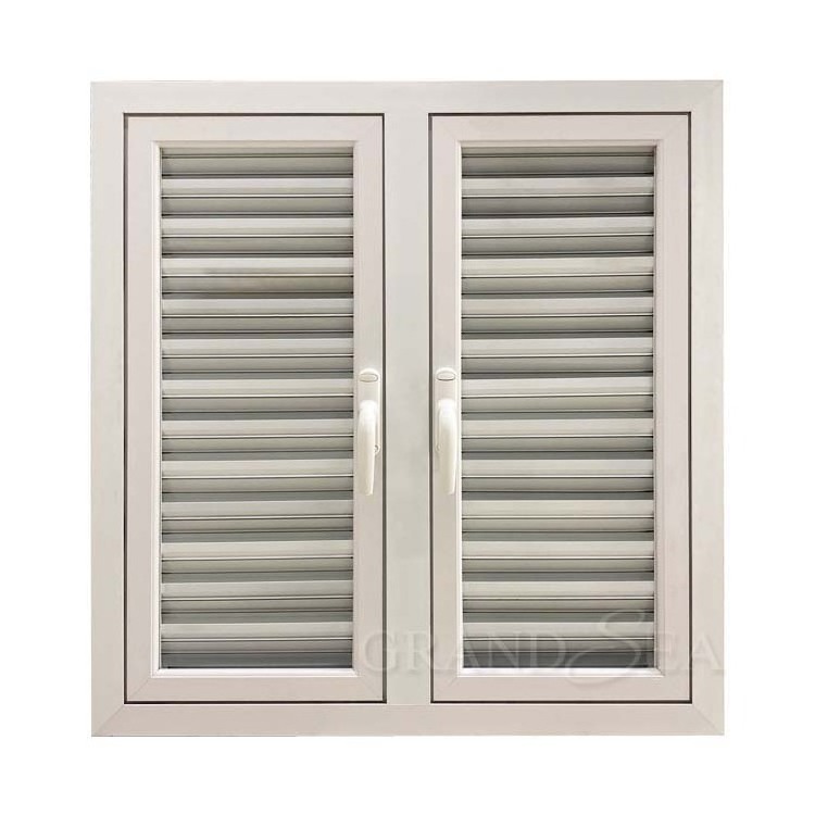 blind inside upvc  dust proof security proof solar glazing small glass louver aluminum window with aluminum panel