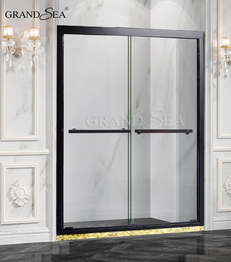 wholesale aluminum frame shower room enclosure hardware double bypass bath glass shower door