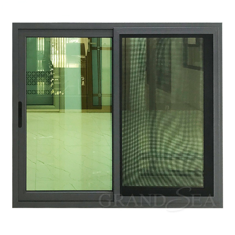 Powder coated diy aluminum sliding service sash windows with frame parts