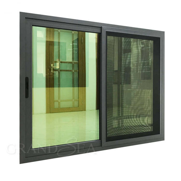 Powder coated diy aluminum sliding service sash windows with frame parts