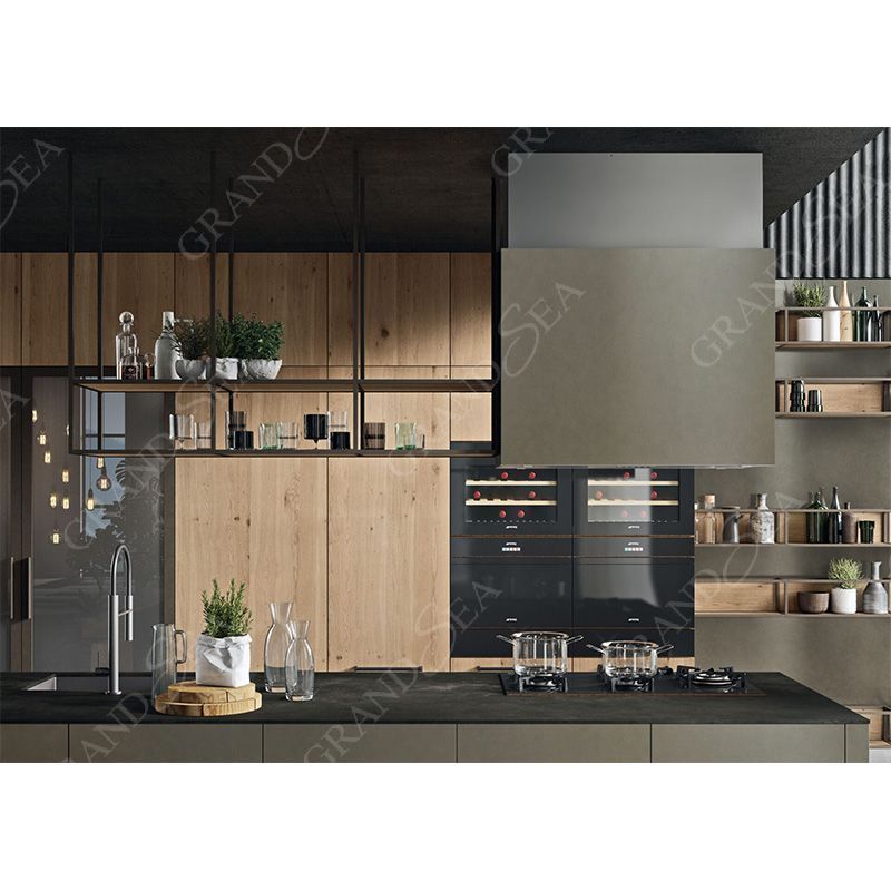 New Professional Designs Custom Made Kitchen Cabinets Solid Wood Dark Green High End Kitchen Cabinet