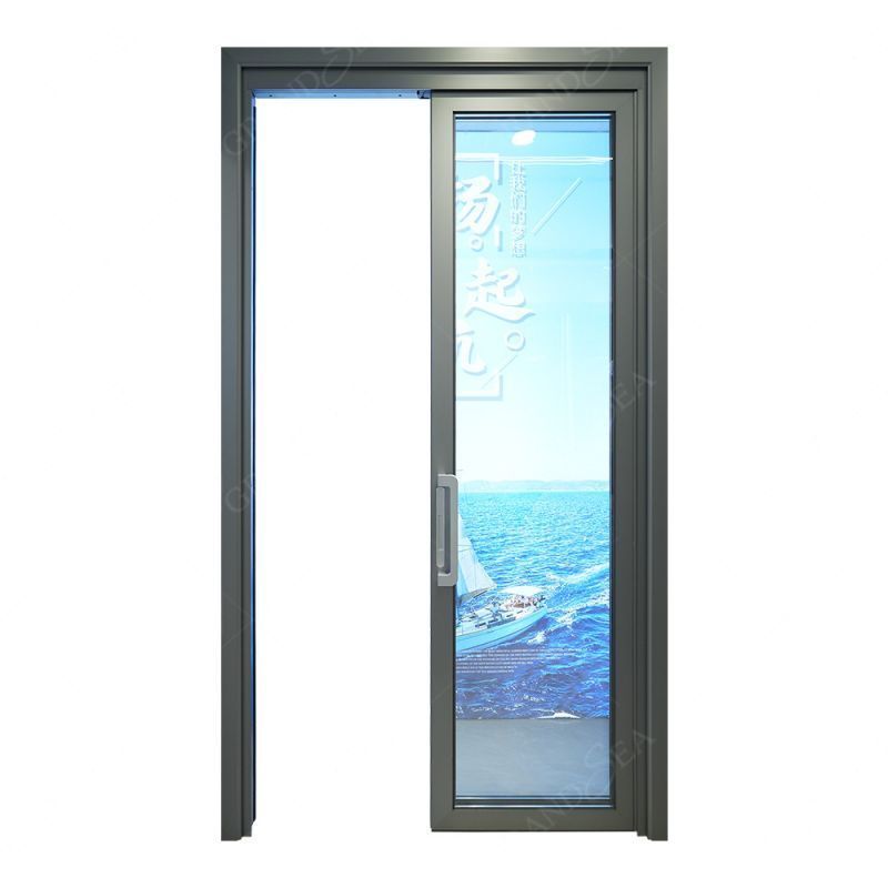 Hurricane Impact Modern Full View Patio Exterior Double Glass Kitchen Casement Aluminium Slide Swing PT Door