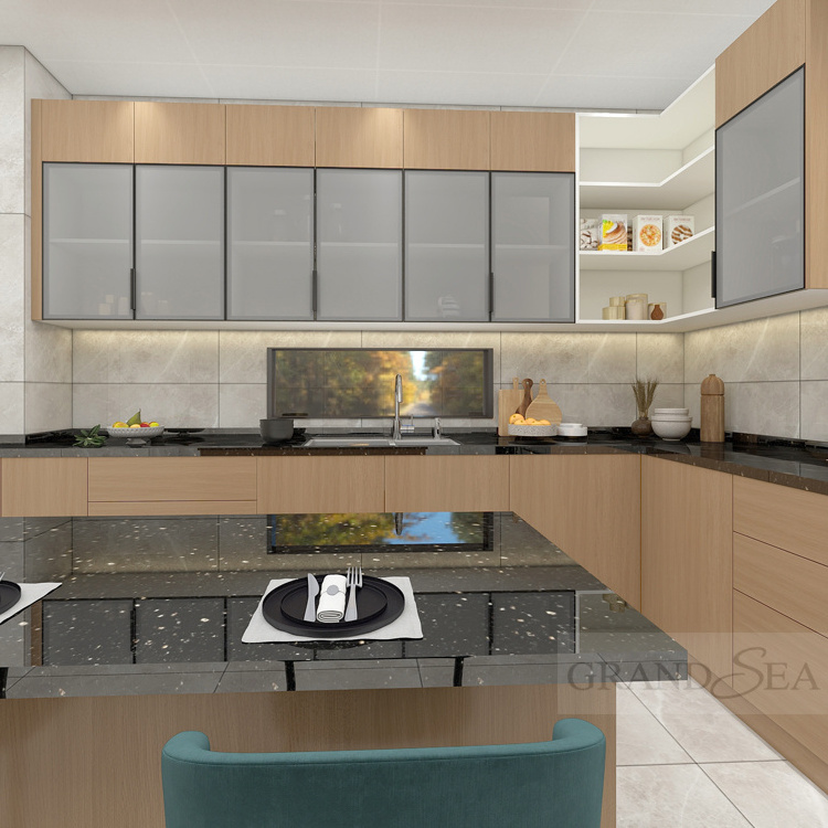 Commercial Ghana philippine furniture kitchen cabinet metal aluminum modular kitchen cabinet