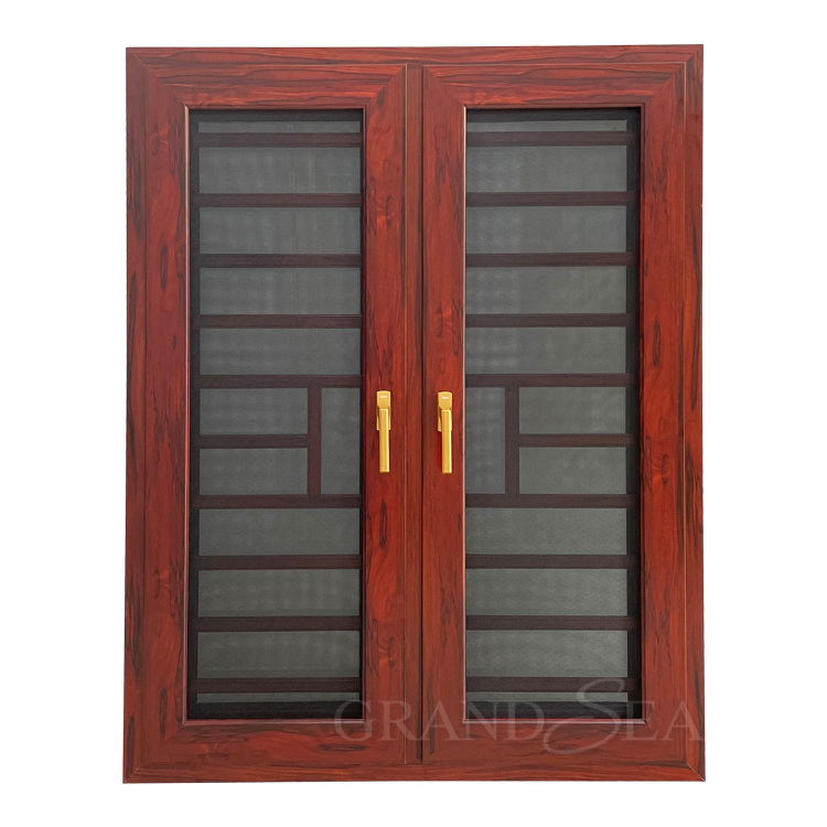 Kenya Security Bar And Locks Tempered Clear Glass Thermal Break Aluminium Casement Window