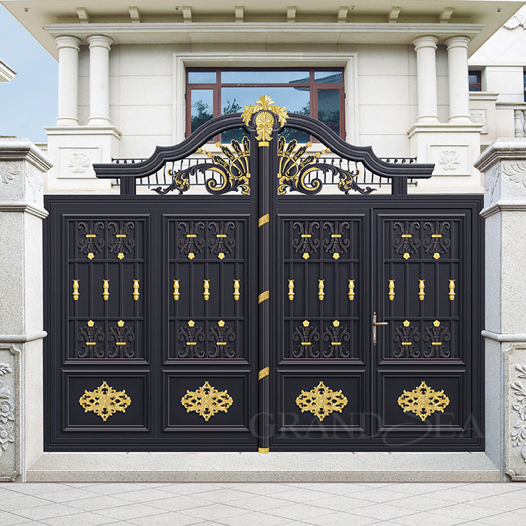 European style cast aluminium Gates Villa doors electric garden Gates aluminium courtyard gate