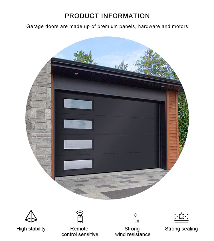 Infinity Flush Panel Smooth Aluminum Garage Door with Horizontal Modern roll up garage doors lowes