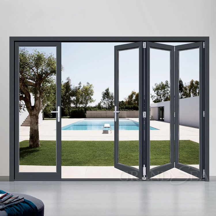 Sliding patio blinds folding aluminum accordion doors prices  with fly net