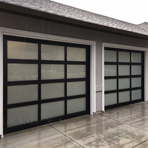 modern automatic  remote control glass sectional garage door price