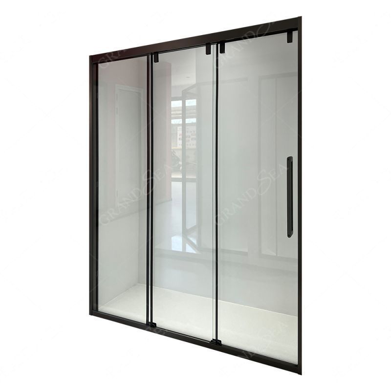 Foshan Factory 3 Track Panel Bathroom Tempered Glass Wet Room Shower Enclosure Sliding Door