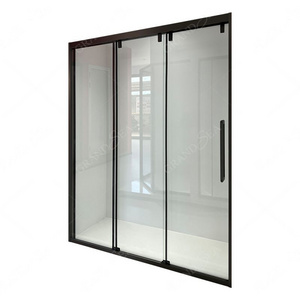 Foshan Factory 3 Track Panel Bathroom Tempered Glass Wet Room Shower Enclosure Sliding Door