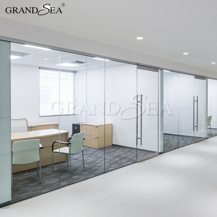 Modern office aluminum alloy internal double single swing aluminum glass doors with windows