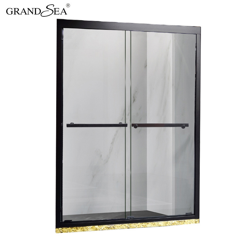 wholesale aluminum frame shower room enclosure hardware double bypass bath glass shower door