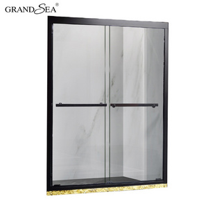 wholesale aluminum frame shower room enclosure hardware double bypass bath glass shower door