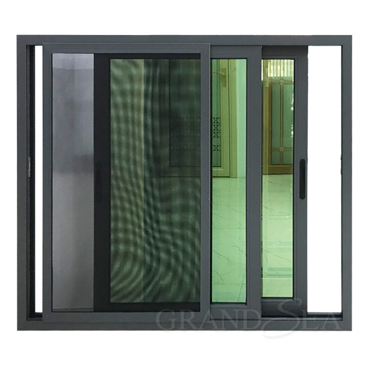 Powder coated diy aluminum sliding service sash windows with frame parts