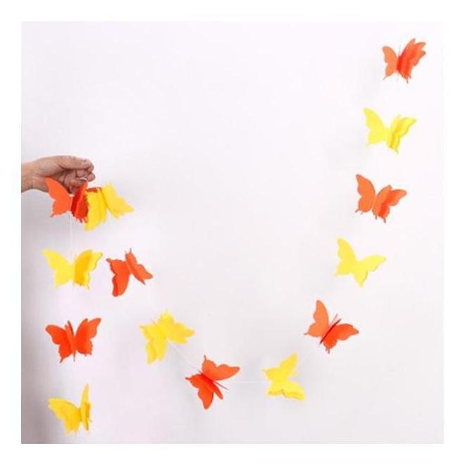 3M Flying Paper Butterflies 3D Paper Pillow Butterfly Hanging Garland Home Party Banner Happy Birthday Wedding Garland Bunting