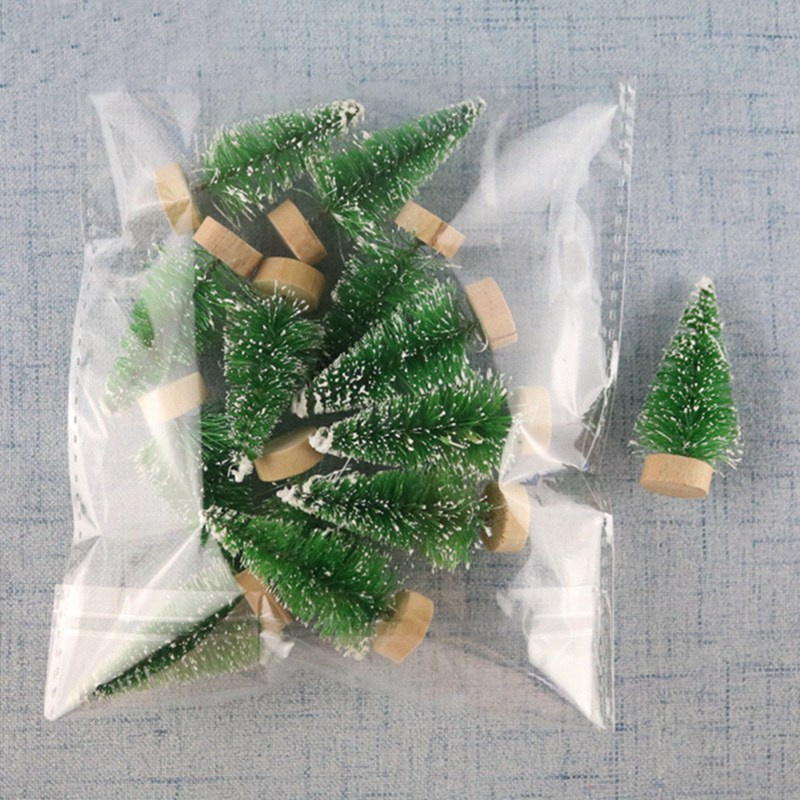 12 Piece Mini Christmas Tree Sisal Silk Cedar - Decoration Small Christmas Tree - Gold S Blue Green White Mini