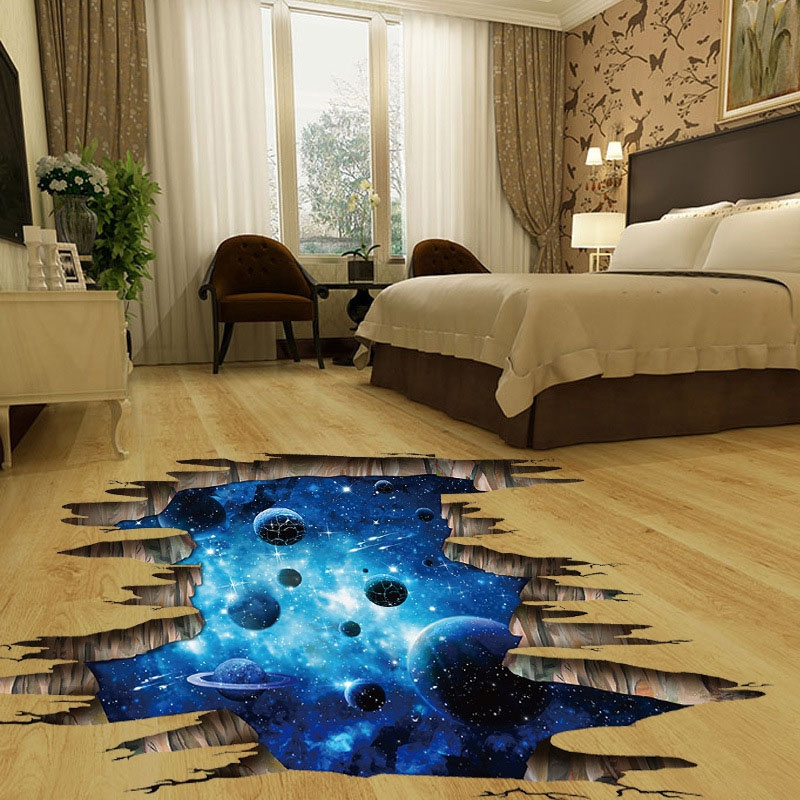 3d cosmic space galaxy children wall stickers for kids rooms nursery baby bedroom home decor wall decals