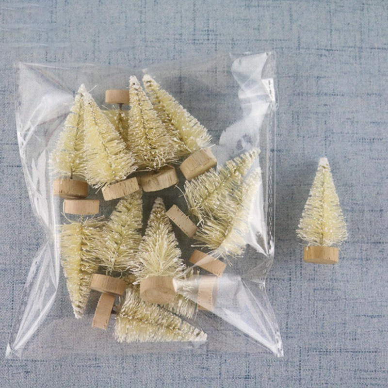 12 Piece Mini Christmas Tree Sisal Silk Cedar - Decoration Small Christmas Tree - Gold S Blue Green White Mini