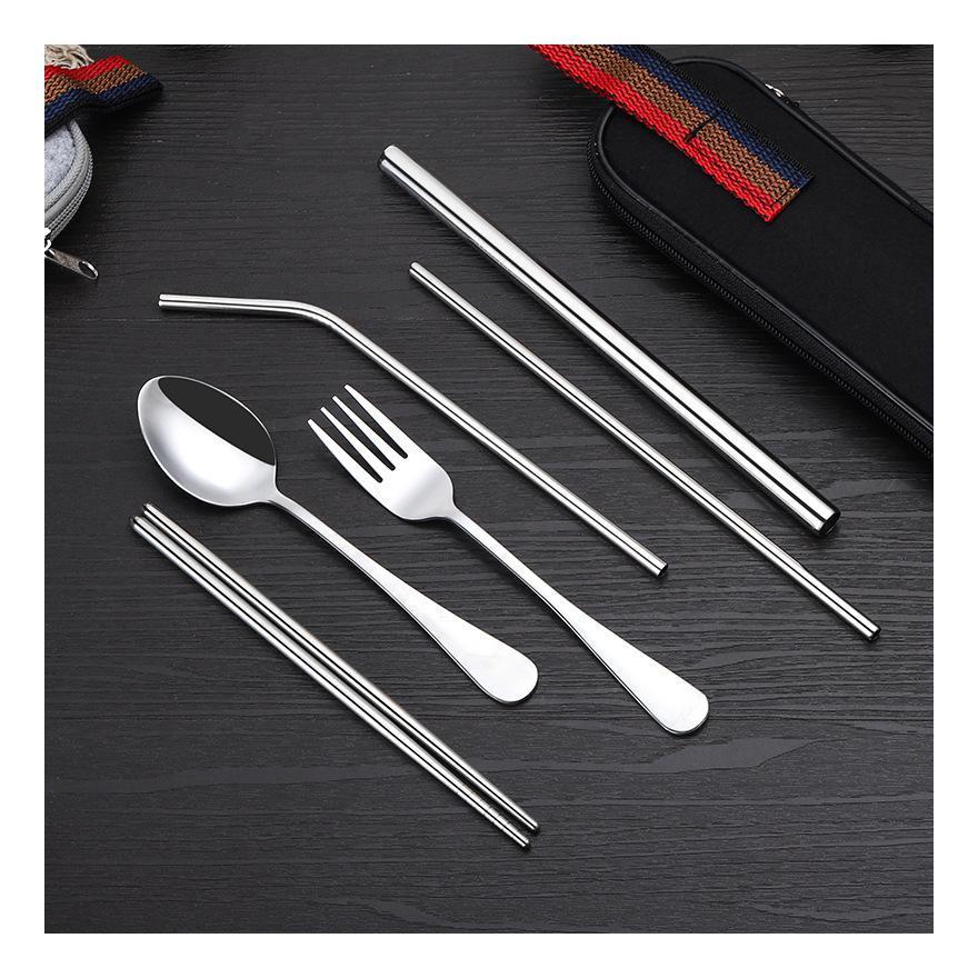 Crockery Dinnerware Sets Tableware Set Dinnerware Travel Camping Cutlery Set Plate Reusable Silverware With Metal And