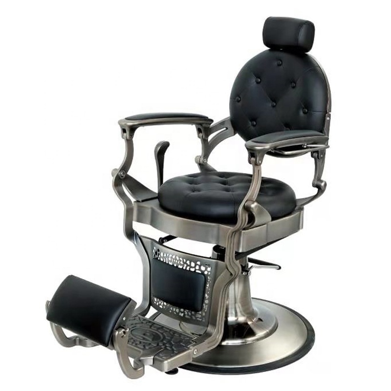 Foshan Great Cheap Salon Equipment Antique Vintage Hydraulic Reclining Black Men'S Barber Chair For Barber Shop