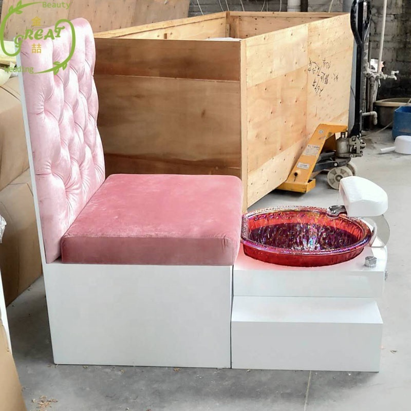 Great Foshan Factory Modern Pink Single Pedicure Spa Pedicure Bench With Sink