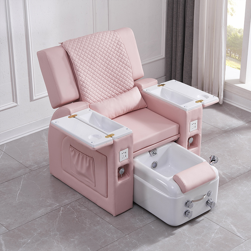 Modern Electric Massage Pink Foot Spa Manicure Chair Pedicure Chair Of Nail With Led Lighting